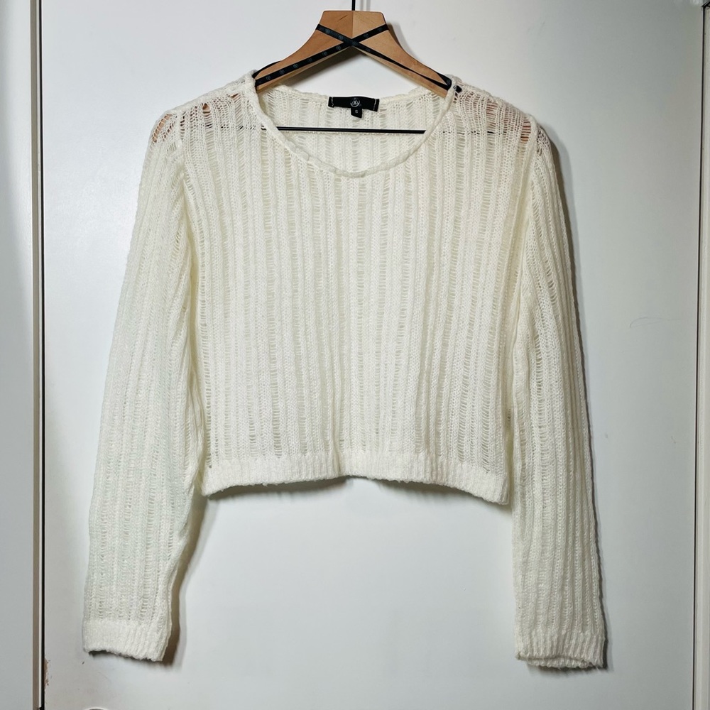 Ivory Open Knit Crop Top